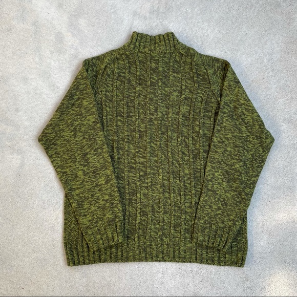 Green Pattern 1/4 Sweater - size L - Picture 6 of 7
